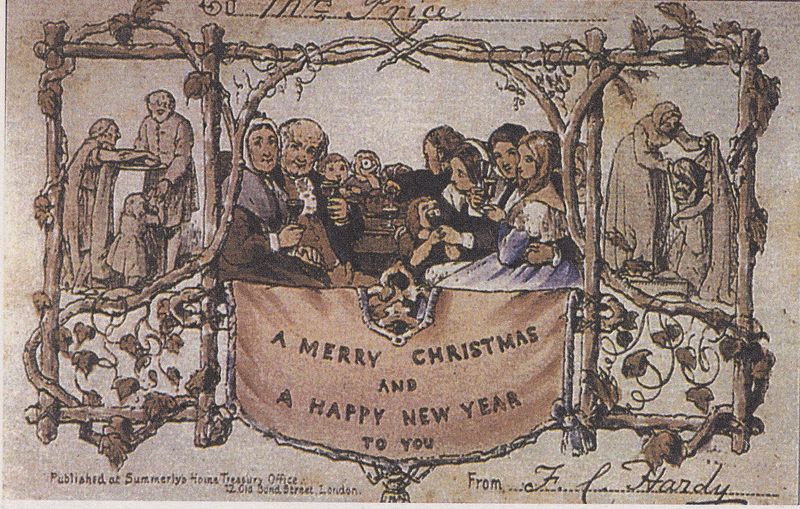 Перша у світі поштівка, яка вітає з Різдвом та Новим роком, випущена у Лондоні 1843 року