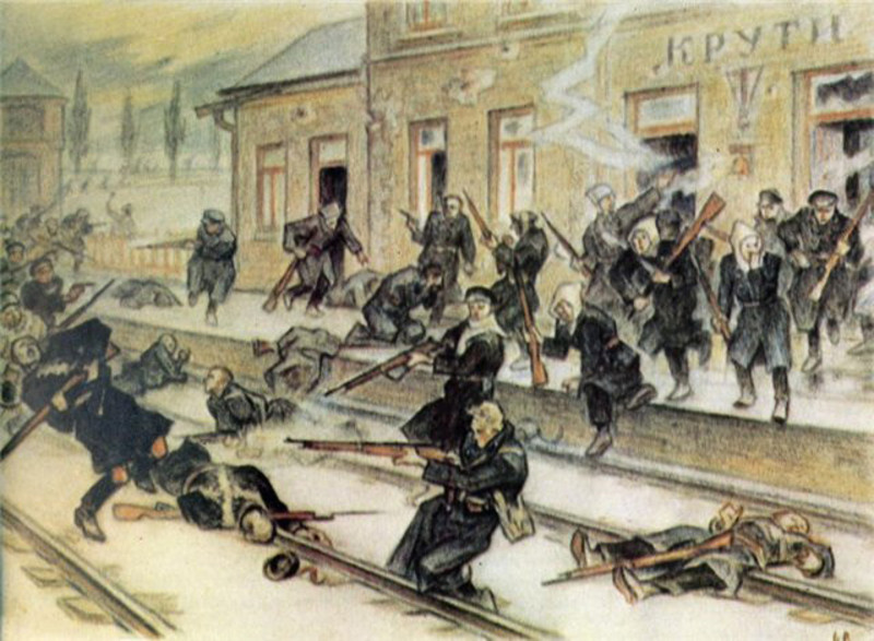 Картина «Крути-станція» Леоніда Перфецького, який був не лише художником, а й сотником армії УНР