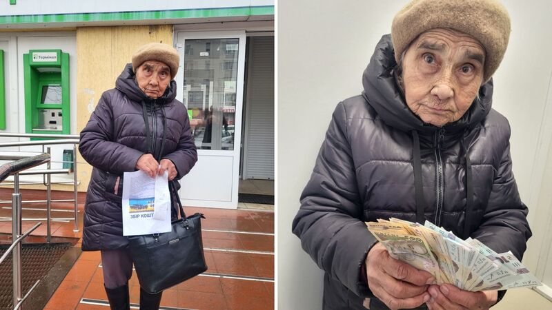 Пані Галина передала 30 тисяч гривень на ЗСУ із власних заощаджень