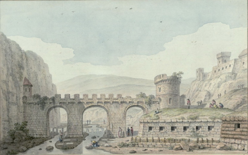 Малюнок Замкового місту 1781 року, який належить перу Жана Анрі Мюнца