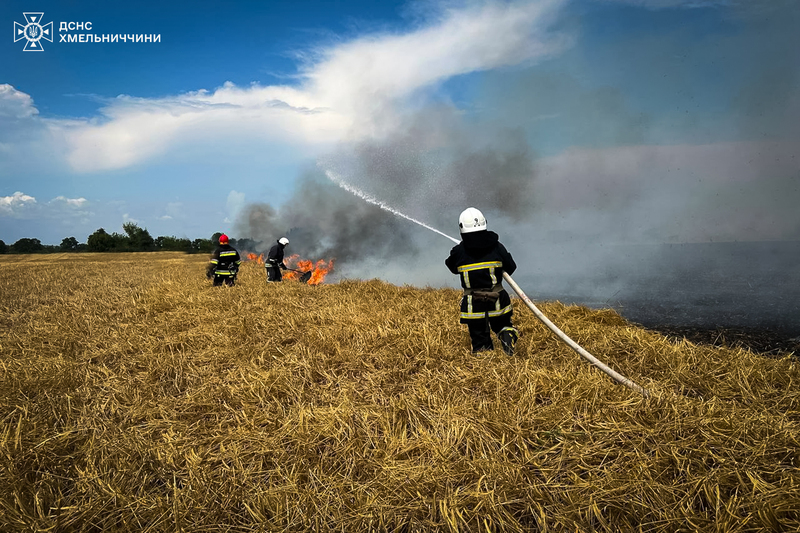  23 липня на Хмельниччині двічі палали зернові поля