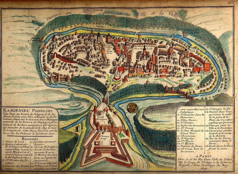 Карта Кам\'янець-Подільської фортеці 1691 року