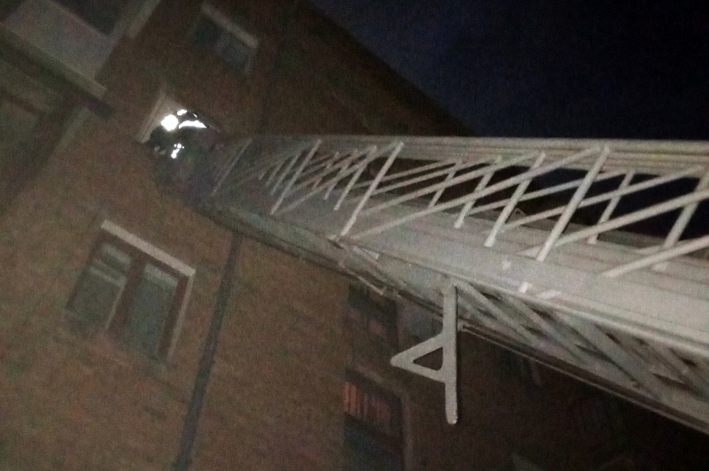 Рятувальники потрапили у квартиру за допомогою висувної драбини