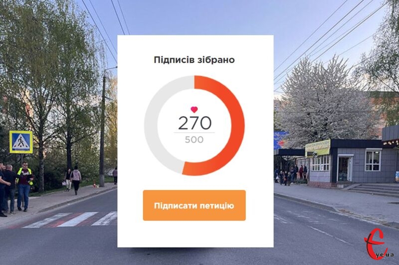 Петиція на встановлення світлофору на Панаса Мирного, 5, за три дні набрали більше половини необхідних голосів