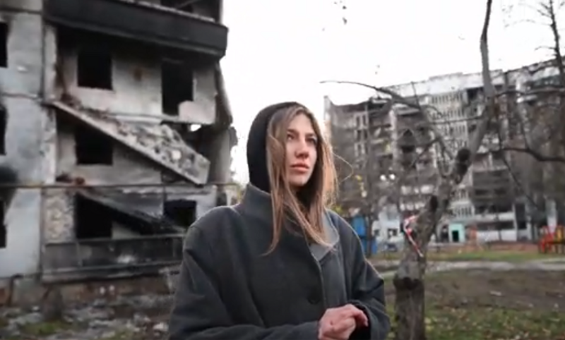 Катерина Коваленко зняла кадри для кліпу у зруйнованій частині Харкова