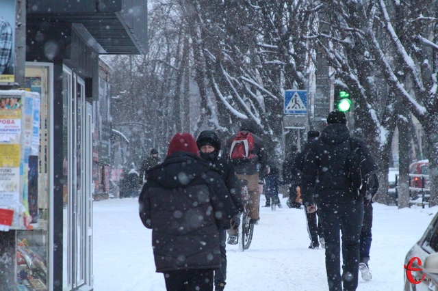 Снігопад у Хмельницькому